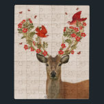 Puzzle Aves venados y amorosos<br><div class="desc">Aves venados y amorosas de Fab Funky. El venado posa con sus amigos y flores sobre sus cuervos. | 190909D</div>