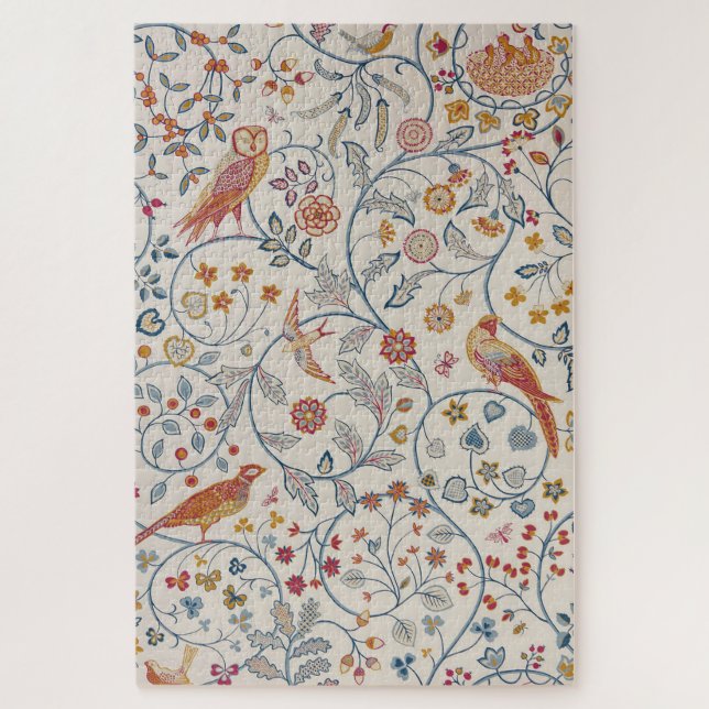 Puzzle Aves y flores, William Morris (Vertical)