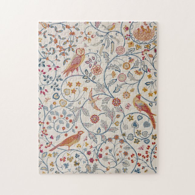 Puzzle Aves y flores, William Morris (Vertical)