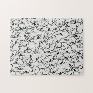 Puzzle Aves y Sakura hacen pintura japonesa