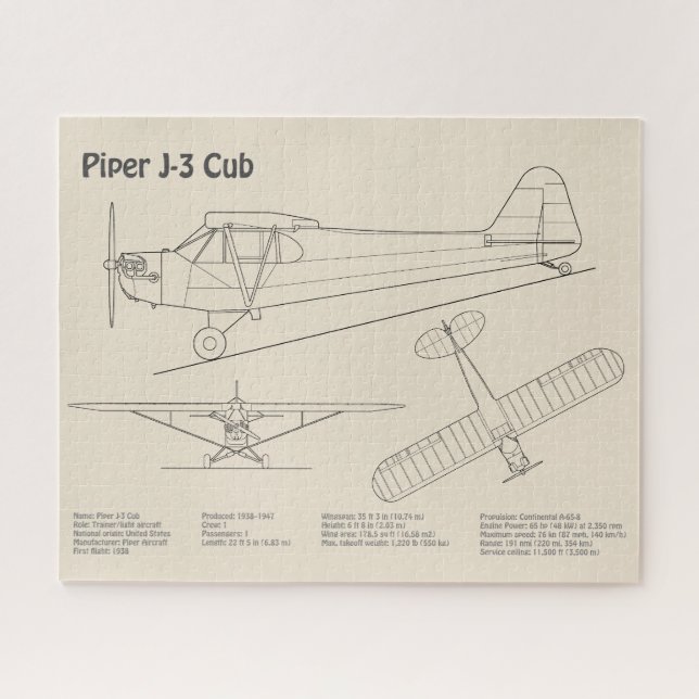 Puzzle Avión de Cub - Planes de Plano de Plano de Plano d (Horizontal)
