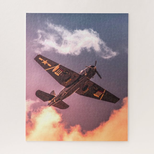 Puzzle Avión de época hermoso cielo (Vertical)
