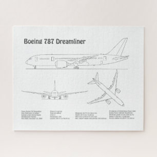 Puzzle Avión de línea 787 - Planos de dibujo de avión BD