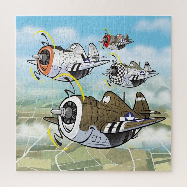 Puzzle Aviones personalizados de perno de la línea de seg (Vertical)