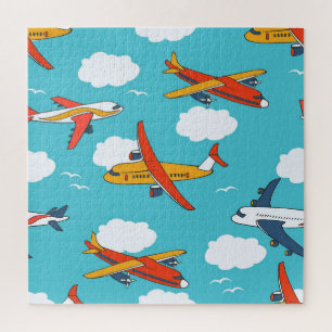 Puzzle Aviones y nubes, grupo de niños sin soldadura