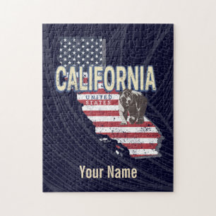 Puzzle Aviso de mapa de estados retro de California