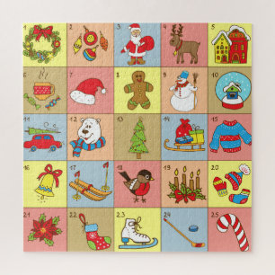 Puzzle Aviso de navidades: Colección de elementos Doodle