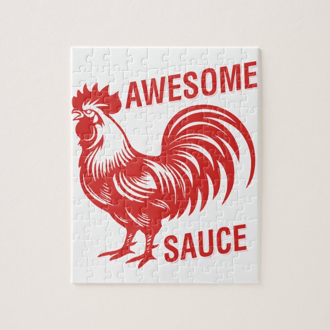 Puzzle Awesome Sauce Rooster Funny (Vertical)