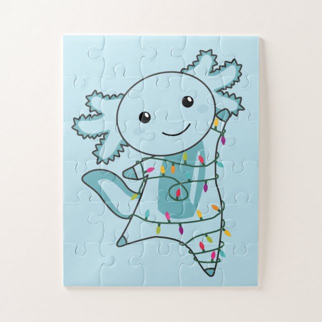 Puzzle Axolotl Merry Christmas Winter Animales Axolotls J (Vertical)