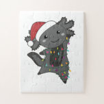 Puzzle Axolotl Merry Christmas Winter Animals Axolotls<br><div class="desc">El axolotl para Navidades con luces de hadas. Animales divertidos con regalos y nieve para las vacaciones. También es gracioso para los Navidades en julio. Los Axolotls son animales lindos y perfectos para los Navidades.</div>