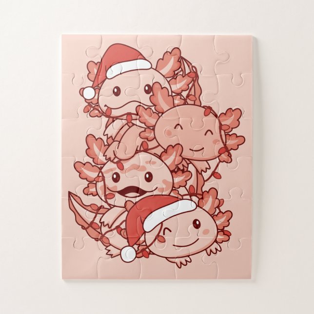Puzzle Axolotl Navidades de árboles de Navidad Animales A (Vertical)