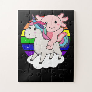 Puzzle Axolotl Unicornio Animales Arcoiris Unicornios Uni