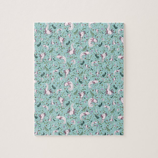 Puzzle Axolotls en azul (Vertical)