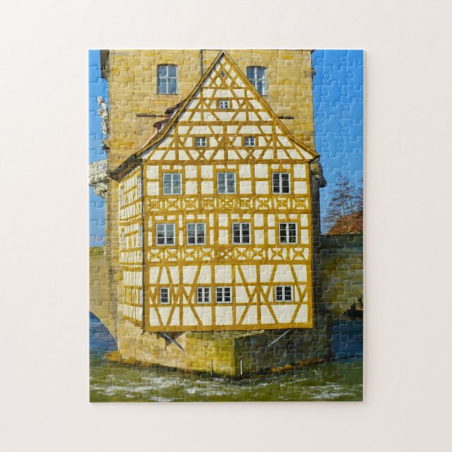 Puzzle Ayuntamiento de Bamberg Fachwerkhaus Alemania. (Vertical)