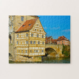 Puzzle Ayuntamiento de Bamberg Fachwerkhaus Alemania. Rom
