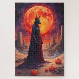 Puzzle Azawakh Arte Fantástico de Halloween en Desierto O