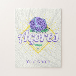 Puzzle Azores Hydrangea Isla Flor Portugal Vintage