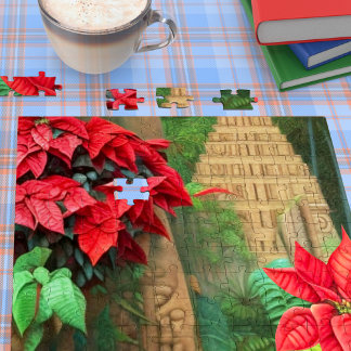 Puzzle Aztec Poinsettias #1