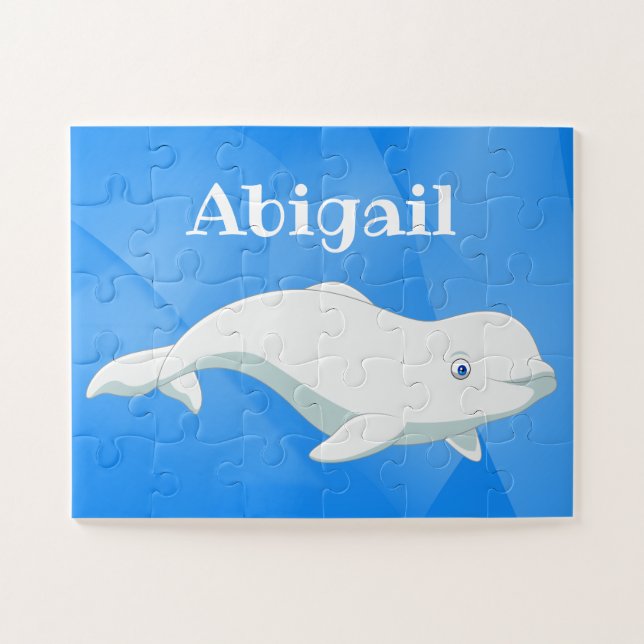 Puzzle Azul ballena Beluga personalizado, océano Ártico b (Horizontal)