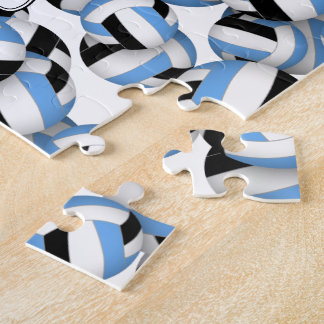 Puzzle azul claro color negro de los colores del equipo d