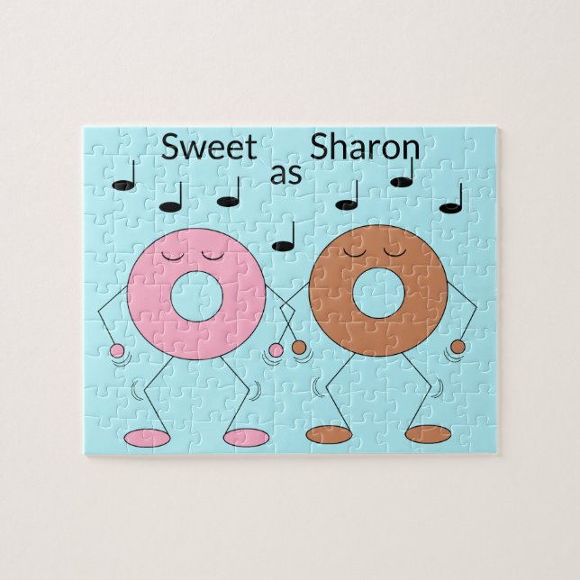 Puzzle Azul claro de Donuts bailando (Horizontal)