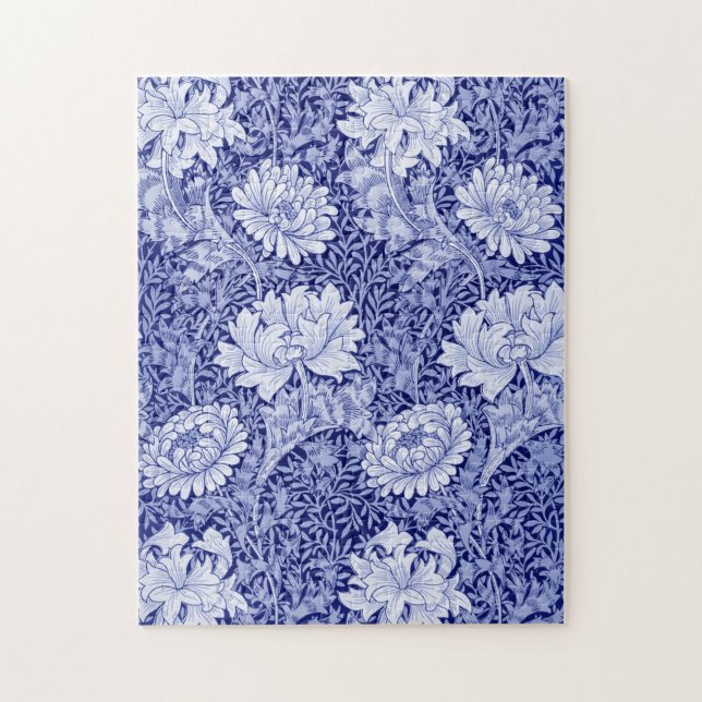 Puzzle Azul crisantemo, William Morris (Vertical)