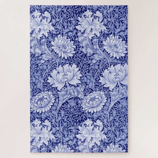 Puzzle Azul crisantemo, William Morris (Vertical)