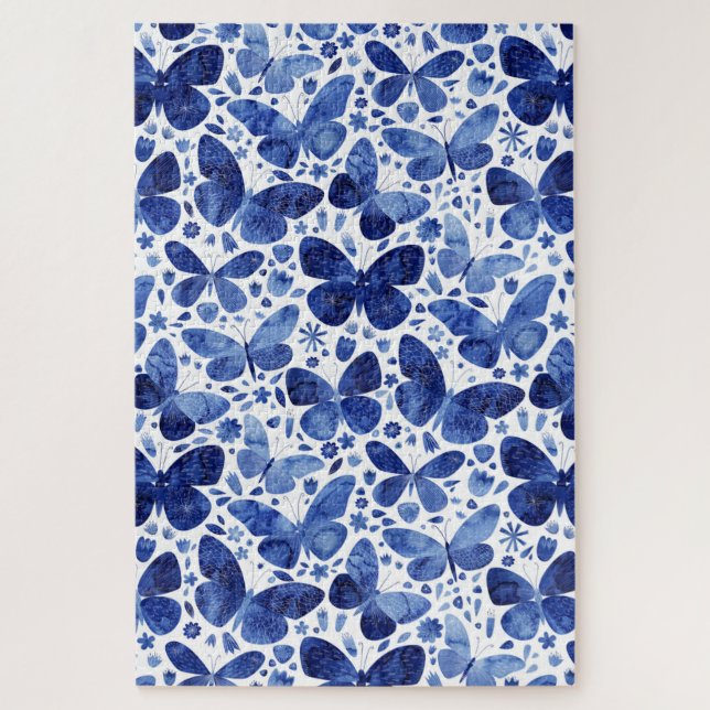 Puzzle Azul de agua de mariposas (Vertical)