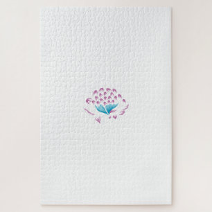 Puzzle Azul de flor de maíz claro, Megenta cielo, Girona