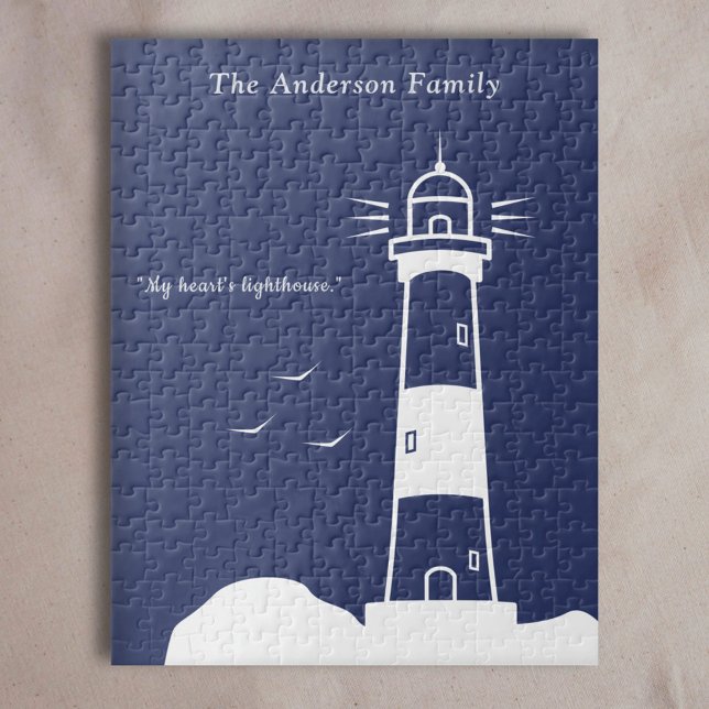 Puzzle Azul de la Marina de Faro (Lighthouse Navy Blue Puzzle)
