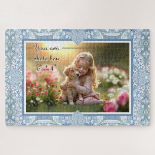 Puzzle Azul de luz de encaje cerámico