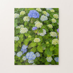 Puzzle Azul floral Hydrangea, foto natural