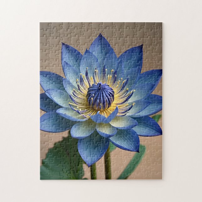 Puzzle Azul Lotus Flor Arte Espiritual Zen (Vertical)
