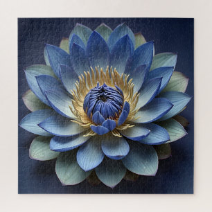 Puzzle Azul Lotus Flor Arte Espiritual Zen
