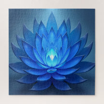 Azul Lotus Flor Arte Espiritual Zen