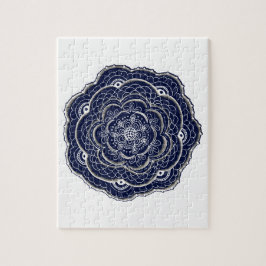 Puzzle Azul marino de flores inspirado