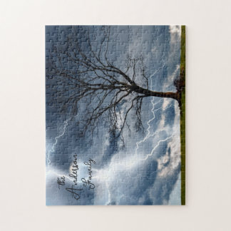 Puzzle Azul marino personalizado de árbol de tormenta