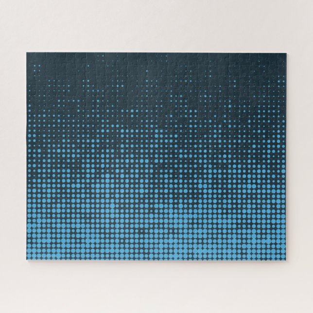 Puzzle Azul, moderno, retro, fresco, moderno patrón de pu (Horizontal)