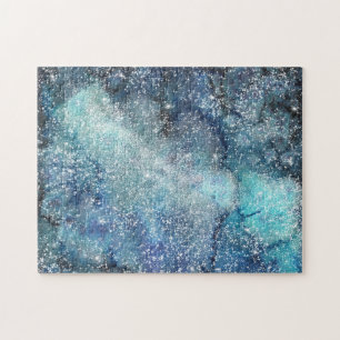 Puzzle Azul oscuro acuarela Universo Galaxia Espiritual