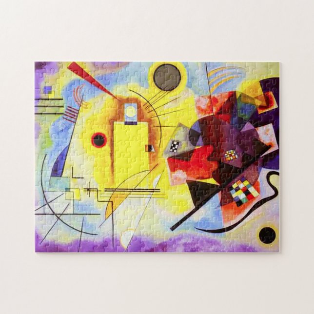Puzzle azul rojo amarillo de Kandinsky (Horizontal)