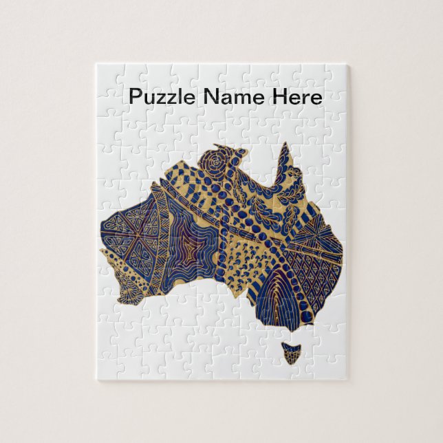 Puzzle Azul rojo del moreno del Doodle de Australia (Vertical)