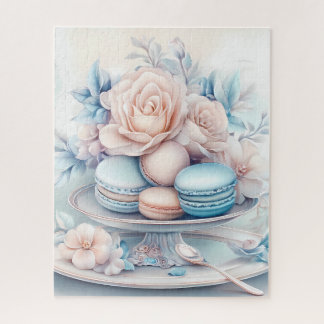 Puzzle Azul suave y rosa Macaron Delight