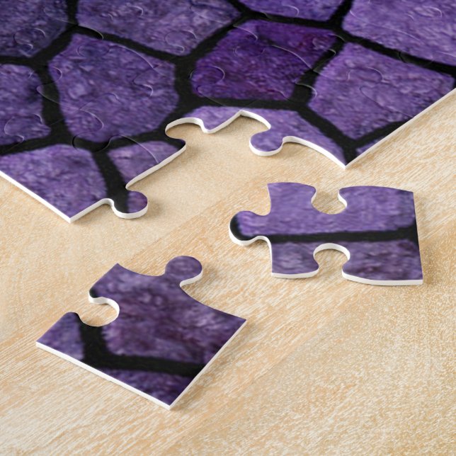 Puzzle Azul Tintero Parcheado Emparrillado Patrón Terrazz (Lado)