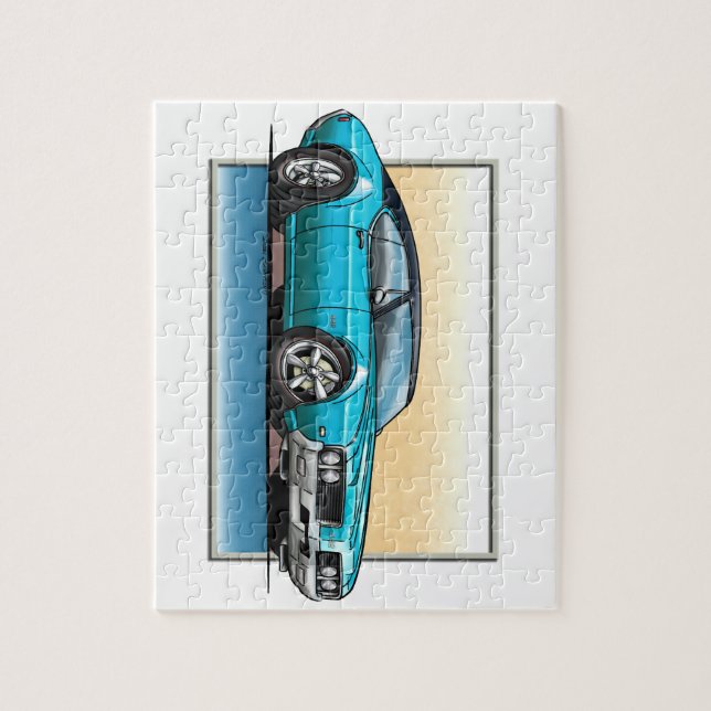 Puzzle Azul verde azulado de 69 machetes (Vertical)