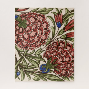 Puzzle Azulejo de Flor de Clavel Arte Antiguo
