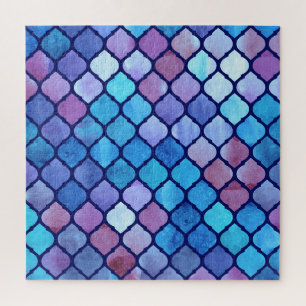 Puzzle Azulejos Árabes Geométricos Abstractos de Acuarela