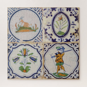 Puzzle Azulejos holandeses vintage de Delft del siglo XVI
