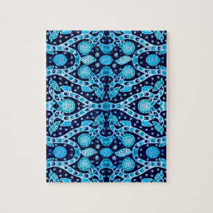 Puzzle Azules tribales africanos