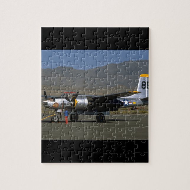 Puzzle B25. (avión; b25; pista; aviones del sky_WWII (Vertical)