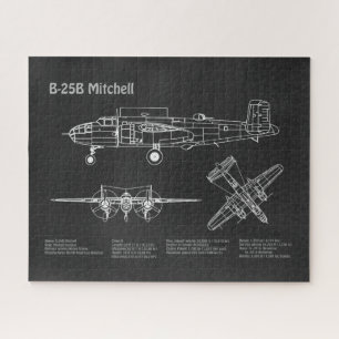 Puzzle B-25B Mitchell Doolittle - Airplane Blueprint PD